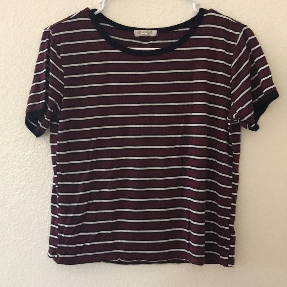 Burgundy Striped  T shirt